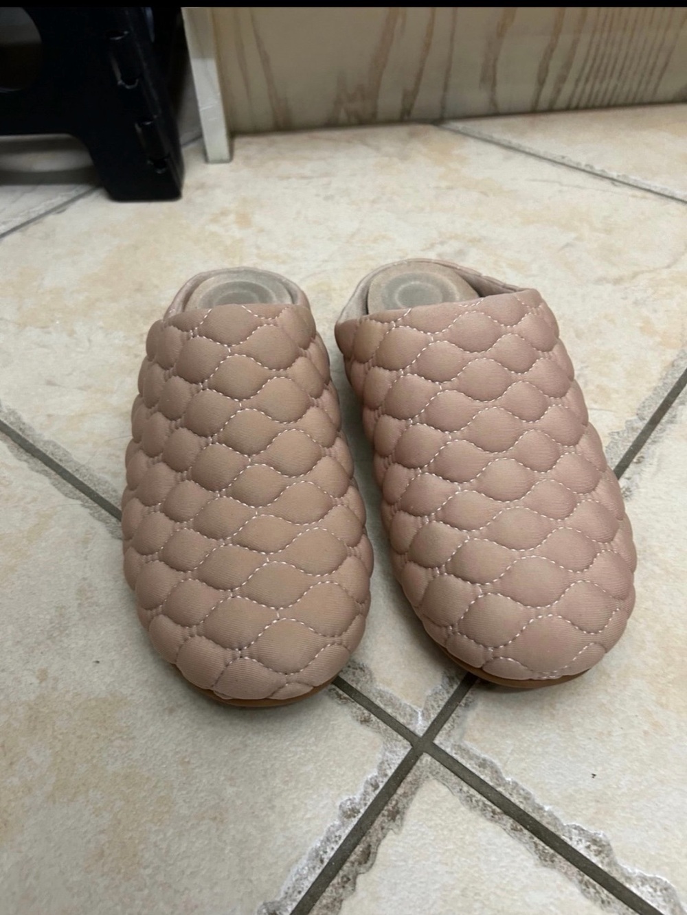 FitFlop Quilted Slip-On Slippers / Mules - Blush Pink